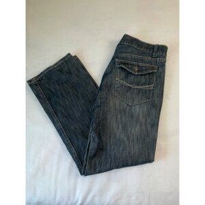 Alfani Men's Dark Denim Whiskered Jeans, size 32x30